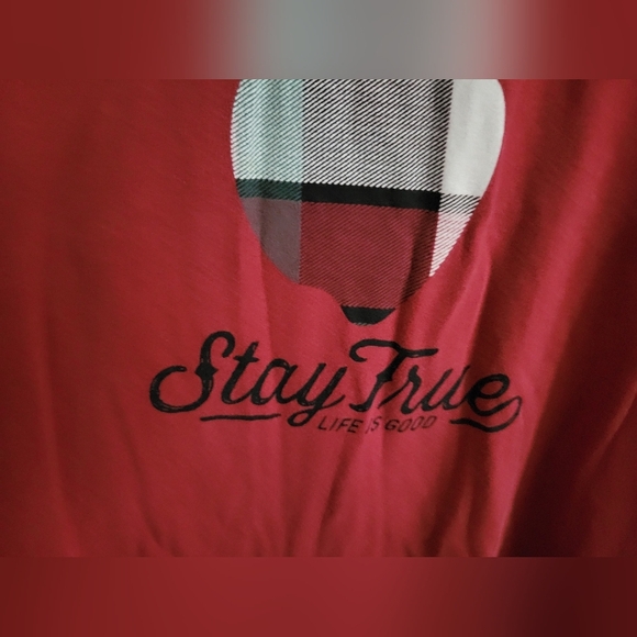 Life Is Good Shirt Sleep Men's Red Deer Stay True Pocket Crew Neck XL - Picture 3 of 5